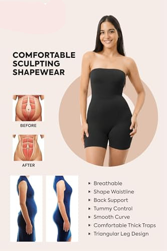 Women’s Seamless Full Body Shapewear Strapless Bodysuit