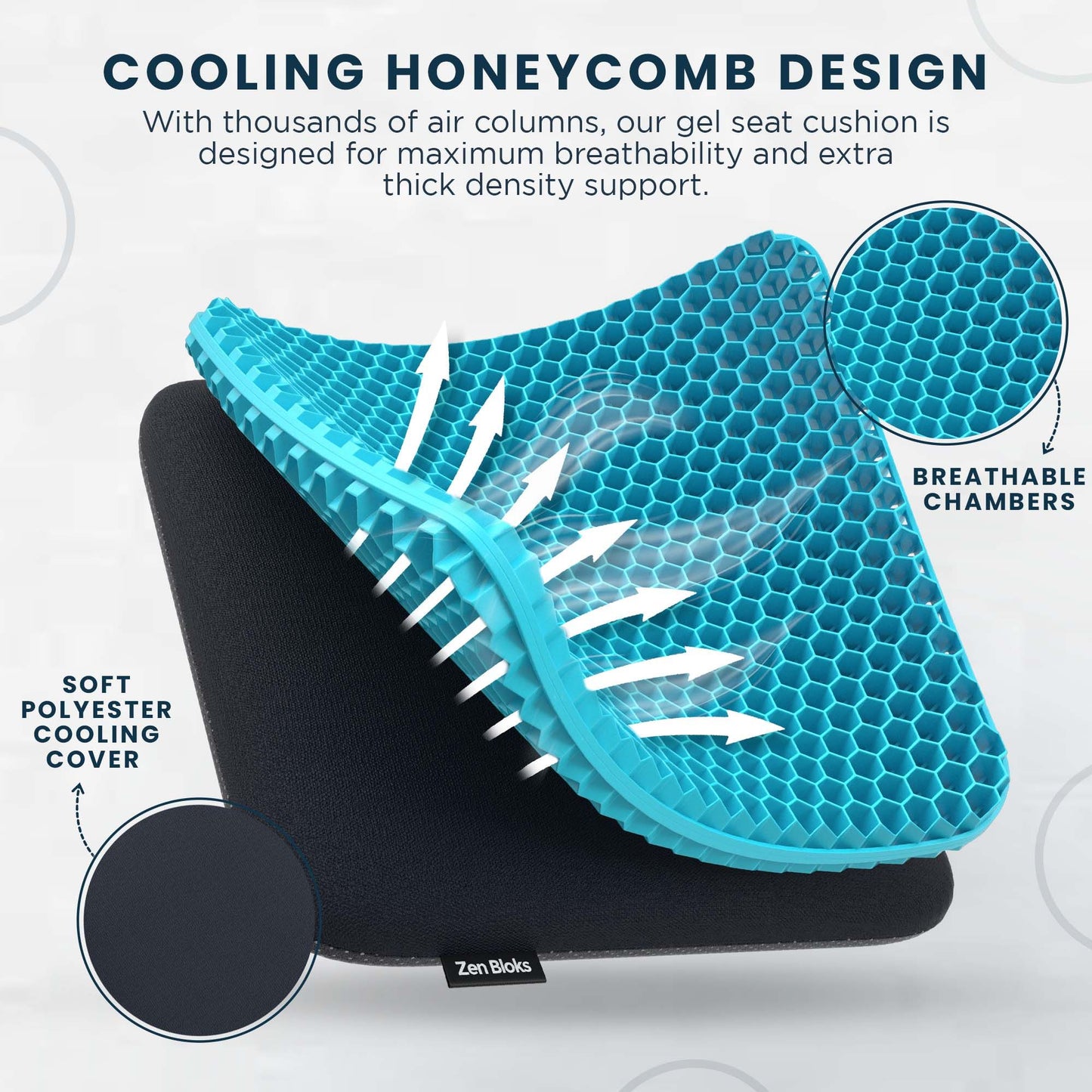 Orthopedic Gel Seat Cushion for Office Chairs, Car Seats & Wheelchairs