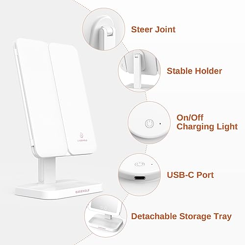 Tri-fold Makeup Mirror with Lights