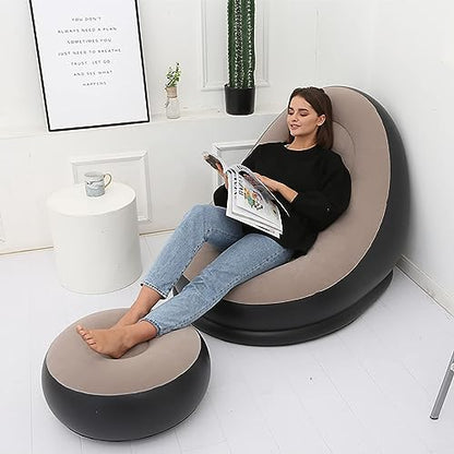 Air Sofa Chair With Foot Stool