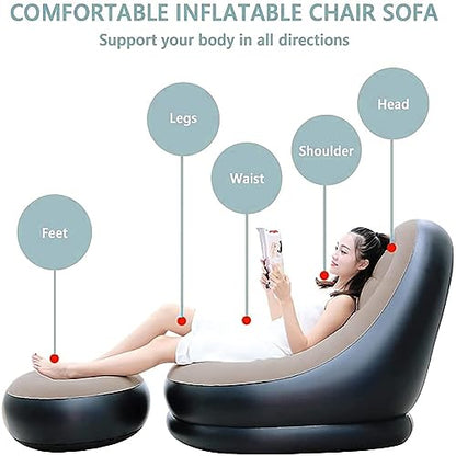 Air Sofa Chair With Foot Stool