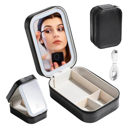 Makeup Storage Box With LED Light Mirror