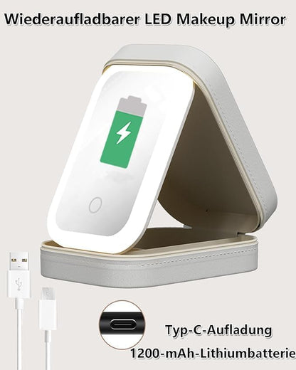 Makeup Storage Box With LED Light Mirror