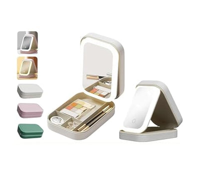 Makeup Storage Box With LED Light Mirror