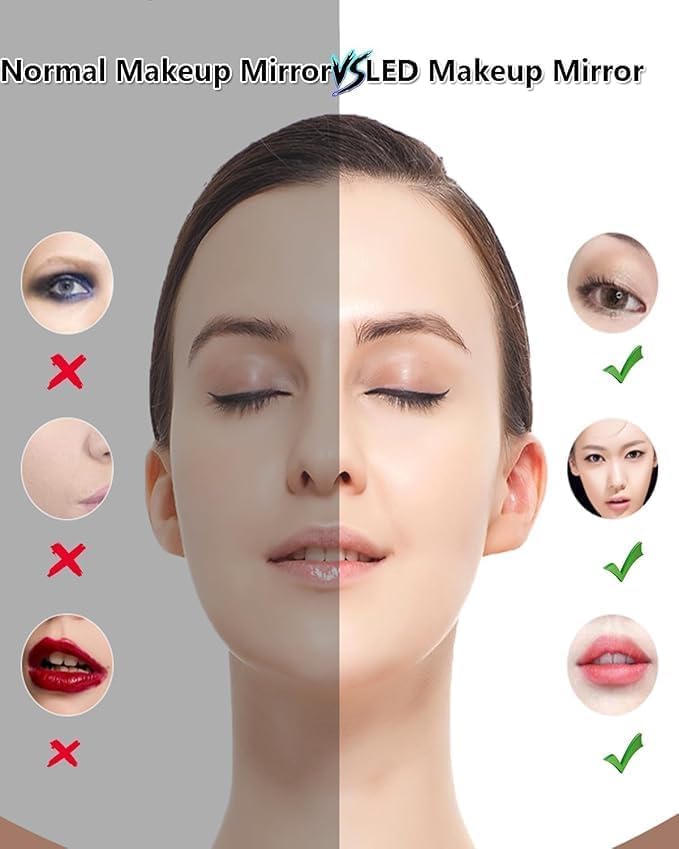 Makeup Storage Box With LED Light Mirror