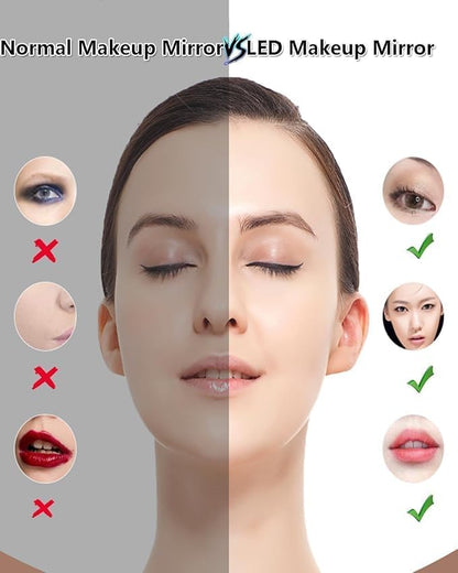 Makeup Storage Box With LED Light Mirror