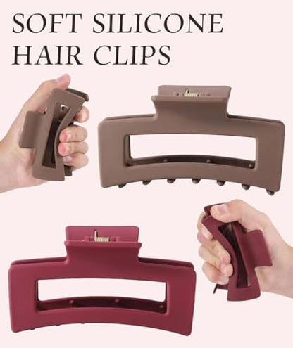 Silicone Non Breakable Hair Claw Clips for Women