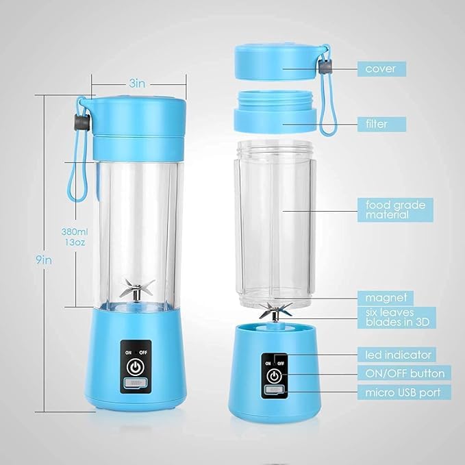 Portable USB Rechargeable Blender Juicer 380ml