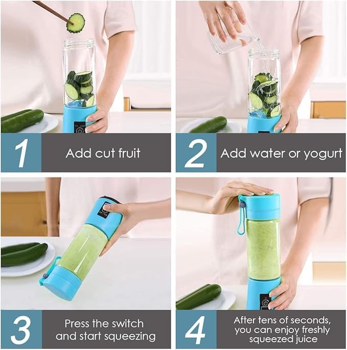 Portable USB Rechargeable Blender Juicer 380ml