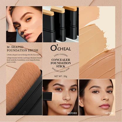 2 in 1 Creamy Long-Wear Foundation Stick with Brush