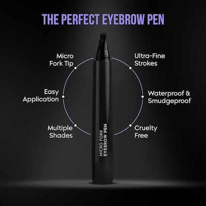 Gleva Eyebrow Pen with 4 Micro-Fork Tip Applicator