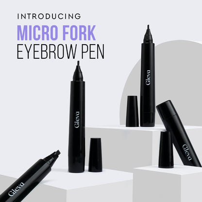 Gleva Eyebrow Pen with 4 Micro-Fork Tip Applicator