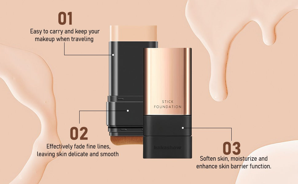 2 in 1 Creamy Long-Wear Foundation Stick with Brush