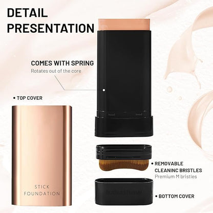 2 in 1 Creamy Long-Wear Foundation Stick with Brush