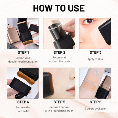 2 in 1 Creamy Long-Wear Foundation Stick with Brush