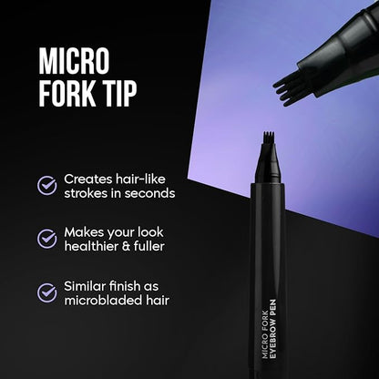 Gleva Eyebrow Pen with 4 Micro-Fork Tip Applicator